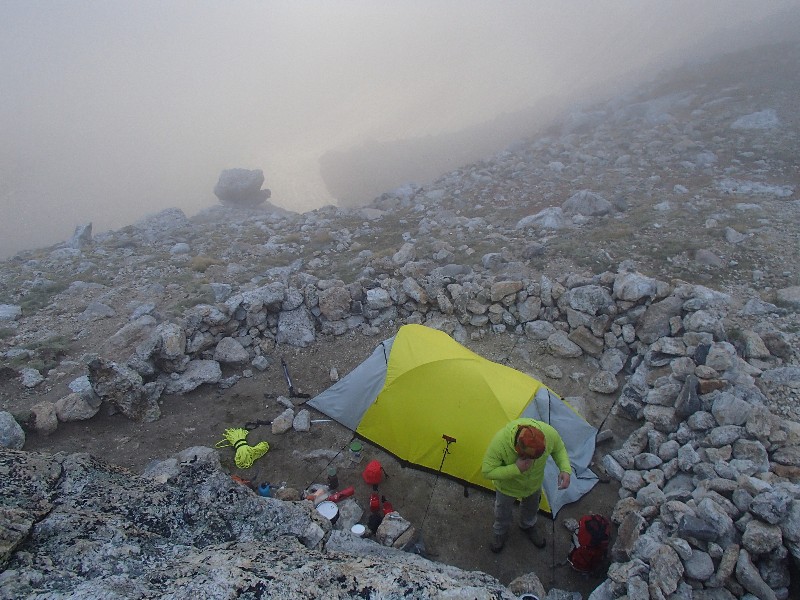 Our 'yellow hotel' on the Lower Saddle
